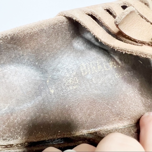 Birkenstock Granada Soft Footbed Slide On Sandal Size 40 9 Women’s Tan Leather - Picture 3 of 6